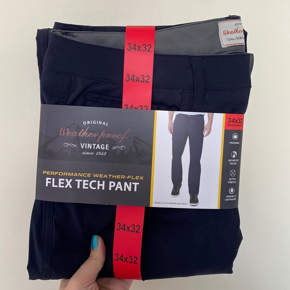 NWT Weatherproof Vintage Men's Tech Pant Navy